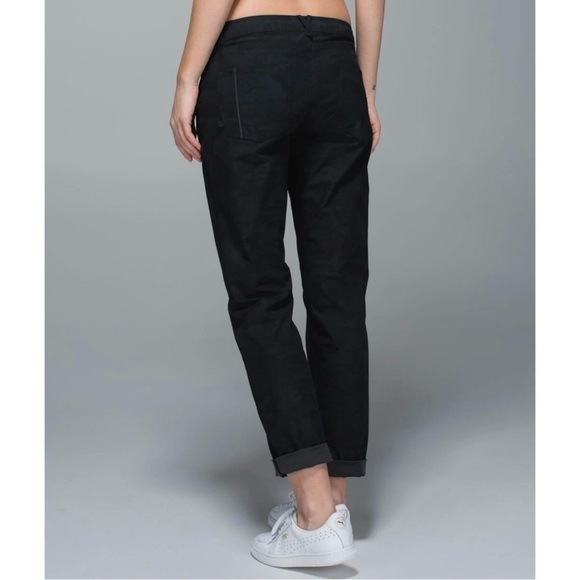 lululemon athletica Pants - Lululemon Day Trip Reflective 5 Pocket Boyfriend Pants Warpstreme Black 35”x28”